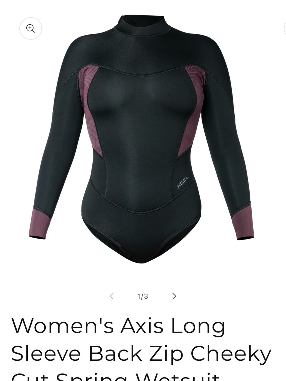 XCEL Women’s Axis Long Sleeve Back Zip Cheeky One-Piece Wetsuit - Black & Plum